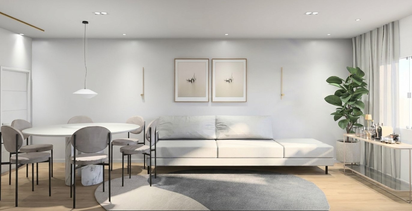 Projeto Apartamento T|J de interiores próximo à praia do Icaraí em Caucaia pelo JUO Studio